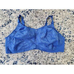 Elila COBALT BLUE Lace Wireless Soft-cup Bra, US 50H